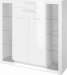 Lomadox Highboard Milan-61 High-Gloss White W x H x D 141 x 139 x 37 cm