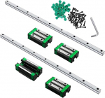 CNCMANS HGR20 Linear Guide Linear Rail 2 tk HGR20-1200 mm juhtsiin koos 4 tk k&otilde;rge t&auml;psusega HGH20CA lineaarse laagri laagrite plokiga, CNC osad 3D printerile (Linear Guide HGR20 1200 mm)
