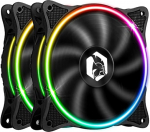 EMPIRE GAMING PC Case Fan Gamer 2 x 120 mm - K&otilde;rge &otilde;huvooluga - RGB adresseeritav LED PWM 3 Pins 5 Volt - Dual Loop - Vaikne - Jahutus 12 cm - Must