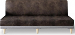 molasofa Leder&auml;hnlicher Stretch-Futon-Schonbezug, armlos, Futonbezug, Sofabezug, M&ouml;belschutz mit elastischer Unterseite, weich und waschbar, Futon-Bezug f&uuml;r Sofa, Bett, bleibt an Ort und Stelle