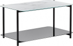 Kohvilaud Marmorne v&auml;limus Valge Must 77 x 47 cm Ristk&uuml;likukujuline Modern Gloster
