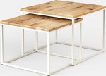 Original BestLoft&reg; Twinsburg kohvilaud, 2 tamme, elegantne t&ouml;&ouml;stusdisain (Wild Oak + valge raam)