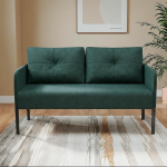 Fabulcozy 2-kohaline diivan 120cm Minimalistlik disain V&auml;ike 2-kohaline diivan k&otilde;rge seljaga hingav kangas mugav ideaalne elutuppa (roheline)