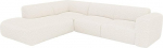 Vente-unique - Suur nurgadiivan pikliku seljatoega diivaniga - vasakpoolne nurk - Boucl&eacute; kangas - valge - POGNI by Maison C&eacute;phy