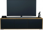 Elena TV-plaat, Lowboard Push-to-Open, Made in Germany, kaasaegne TV-kapp elutuppa, magamistuppa, Tamme Evoke/Matt must (152,5 x 43 x 37 cm)