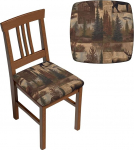 Stretch Seat Covers Set Rustic Lodge Bear Elk Chair Covers for Dining Room Square Chair Seat Covers koos Ties eemaldatav pestav tooli kaitsja istme kate k&ouml;&ouml;k Office 6