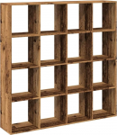 vidaXL raamaturiiul, 16-kohaline ruumijaotur, seinariiul elutuppa, kontorisse, seisev riiul, ruumijaotur, kuubikriiul, vana puidu v&auml;limus, puitmaterjal
