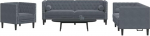 Willood 3-osaline Chesterfield diivanikomplekt koos polstritega Diivanikomplekt koos padjadega elutuppa Polsterdatud diivan diivan tool tumehall sametiga