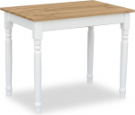 Puidust s&ouml;&ouml;gilaud | Laud 80 x 60 cm | Kompaktne ja stabiilne | Dekoratiivsete jalgadega | 2 inimesele | Ruumis&auml;&auml;stlik k&ouml;&ouml;k | Skandinaavia disain | Valge k&ouml;&ouml;gilaud | Lauaplaat: Craft Oak Gold