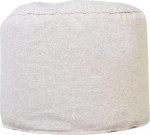 Elephant Living - The Footstool Pouf - Premium Indoor Stool Round - Valmistatud kvaliteetsest kootud kangast - Ideaalne kombinatsioon Elephant Lounger Bean Bagiga (kreem)