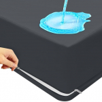 Mite Cover madratsikate 90 x 200 x 20 cm, Premium kuuepoolne veekindel madratsikaitse, kolmepoolse t&otilde;mblukuga madratsikate, pestav 60 &deg;C juures, tumehall