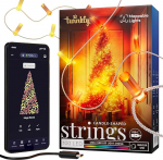 Twinkly Strings USB-C k&uuml;&uuml;nal 100 LED, LED-k&uuml;&uuml;nalde muinasjututuled, RGB LED-tuled, mitmev&auml;rvilised, tuled s&otilde;brap&auml;evaks, &uuml;hildub Alexa ja Google Home'iga, USB-C, l&auml;bipaistev kaabel, 6 m