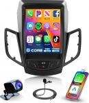 8 Core 6+128G Android 15 autoraadio Ford Fiesta MK7 2009-2016, 9,7-tolline traadita Carplay raadio Android Car DSP/FM/RDS/EQ Mirror Link Bluetooth WiFi GPS navigatsioon roolijuhtimispuldiga tagantvaate kaamera