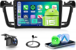 8 Core 6 + 128G: Hodozzy Carplay autoraadio Peugeot 508 2011-2018 Android 2 DIN koos satelliitnavigatsiooniga, 9-tolline puuteekraan koos Android Auto/Mirror Link/WiFi/GPS/RDS/FM/Bluetooth/USB+Canbusega