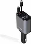 AutoSky 4-in-1 laiendatav autolaadija - USB ja USB-C autolaadija kiirlaadimisfunktsiooniga - &uuml;hildub iPhone'i, Androidi, Samsungi ja teistega - 60W kiirlaadimine, multifunktsionaalne, kompaktne