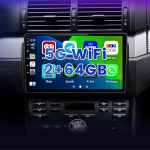 2+64GB Android Car Radio for BMW E46 1999-2005 with Carplay Android Car, 9 Inch Touch Display Radio Support GPS Navi BT FM RDS EQ WiFi USB Reversing Camera
