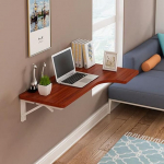 Wandmontierter Klapptisch, platzsparender Eck-Computertisch, multifunktional, schwimmender Schreibtisch f&uuml;r Zuhause, B&uuml;ro, kompakt, 120 x 60 x 40 cm, stilvolles und praktisches Design