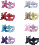 Komplekt 8 maski, pool n&auml;o karnevali mask, Veneetsia maskide komplekt (komplekt 1)