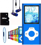 MP3 m&auml;ngija, muusikam&auml;ngija 16GB Micro SD kaardiga, Ultra Slim muusikam&auml;ngija koos sisseehitatud k&otilde;lariga, fotode vaatamise, video esitamise, FM-raadio, helisalvestuse, e-raamatute lugemisega (sinine)