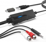 DriverGenius AudioXfer USB-C audio salvestuskaart - digiteeri kassette, vin&uuml;&uuml;lplaate, MD-salvestusi ja muud muusikahuvilistele, podcasteritele ja arhiveerijatele | &uuml;hildub PC, Mac ja Linuxiga.
