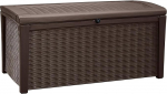 Keter Kissenbox Borneo, Braun, 416L Fassungsverm&ouml;gen, Au&szlig;enma&szlig;e: 130x70x63cm, Auflagenbox wasserdicht und wetterfest, f&uuml;r Outdoor geeignet, Keterbox