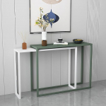 Industrieller Konsolentisch im Landhausstil - Schmaler Akzenttisch f&uuml;r den Eingangsbereich, Wohnzimmer, Flur, Foyer - Gr&uuml;nes Finish, 100 x 30 cm (39,5 x 12 Zoll) - Perfekte Dekoration hinter