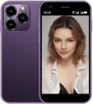 Hipipooo Mini nutitelefon lukustamata 4G mobiiltelefoni 3.0 tolli Dual SIM 2000mAh aku Kahe kaamera Android 10.0 Quad Core WiFi Bluetooth Hotspot varutelefon (lilla, 3GB + 64GB)