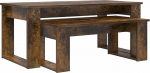 Couchtisch Set 2-teilig Wei&szlig; Holzwerkstoff mit rechteckigem Design, modernes Kaffeetisch Set 2 St&uuml;ck Wei&szlig; Holzwerkstoff f&uuml;r das Wohnzimmer