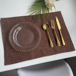 AMDXD 4er Set Tischset Boho Quadratisch, Polyester Platzmatten Abwaschbar Weihnachten Doppelschicht Linen Texture Anti-Rutsch, Tisch-Sets Kaffee f&uuml;r Zuhause Restaurant Speisetisch, 30x45CM