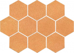 dcIustfHE 5/10 Pack Cork Bulletin Board Hexagon, 6 mm Thick Cork Cork Tiles for Bedroom/Office/Living Room Wall Decoration, with Adhesive Backing/10 Pieces/Small