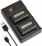 DSTE 2PCS Sony NP-FH50(1200mAh/7.4V) akulaadija komplekt Sony DSLR-A230,DSLR-A290,DSLR-A330,DSLR-A380,DSLR-A390,DSC-HX1,DSC-HX100V,DSC-HX200V,HDR-TG5V,HDR-TG1E,HDR-TG3,HDR-TG5,HDR-TG7 kaamerale.