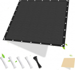 Ristk&uuml;likukujuline, 2 x 3 m, vett ja tuult l&auml;bilaskev, HDPE kangas, p&auml;ikesekaitse terrassile, aeda, r&otilde;dule, telkimisele, koos trosside ja kaablikinnitustega, must.