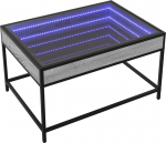 vidaXL kohvilaud, Infinity LED-iga k&uuml;ljelaud, kohvilaud, diivanilaud elutuppa, teelaud, elutoa laud, hall Sonoma puitmaterjalist klaas
