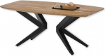Bill kohvilaud T&auml;ispuidust akaatsiapuust moodne elutoa laud musta metallraamiga 110 x 45 x 60 cm (B x K x S)