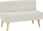 Mugav 2-istmeline linase v&auml;limusega diivan, kaasaegne ja kompaktne, ideaalne v&auml;ikesesse elutuppa ja magamistuppa, beež, 117 x 55 x 75 cm