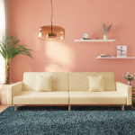 ZEYUAN Diivanvoodi 2-kohaline 2 padjaga kreemjas kangas, Lounge diivan, diivanid ja diivanid, l&otilde;&otilde;gastav diivan, diivan elutuppa - 375902