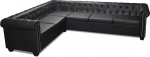 Tidyard Chesterfield diivan 6-kohaline Lounge nahast diivan diivan komplekt Vintage diivan kontori diivan polsterdus m&ouml;&ouml;bli stiilis diivan diivan komplekt polsterdatud diivan Faux nahk must