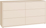 Forte Alice Springs Kommode 150 160, modern-minimalistisch, 6 Schubladen, Wohn-/Schlafzimmer, Holzwerkstoff, Kaschmir Beige, 154,5 cm lai x 83,1 cm hoch x 41,5 cm tief