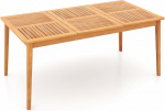 FANTASK Akaatsiapuidust aialaua, 170 x 90 cm, puidust laud v&auml;ljas koos vihmavarju avaga 6 inimesele, ristk&uuml;likukujuline s&ouml;&ouml;gilaud, r&otilde;dulaua r&otilde;dule, aeda, terrassile.