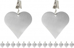 Relaxdays 8er Set Tischdeckenbeschwerer, Tischtuchhalter zum Beschweren, Herz, In- & Outdoor, Edelstahl, Silber (Packung mit 2)
