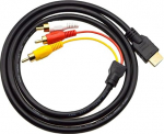 Chenduomi HDMI to RCA TV kaabel, HDMI mees 3 RCA mees AV kaabel Video Audio komponendid konverter adapter 1080P kaabel HDTV must 1.5M