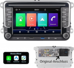 Spezialanschluss-Autoradio f&uuml;r VW Golf 5, 6, T5, Polo 6R, Passat mit Linux-System | Kabelloses CarPlay/Android Auto/Bluetooth/FM/AM/RDS/USB HiFi 100W