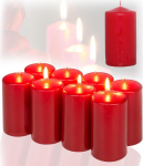 Candelo komplekt 8 p&uuml;stk&uuml;&uuml;nla dekoratiivsed j&otilde;uluk&uuml;&uuml;nlad Punane - 5,8 cm x 12 cm - advendik&uuml;&uuml;nal j&otilde;ulukaunistus - j&otilde;uluk&uuml;&uuml;nlad advendip&auml;rgale
