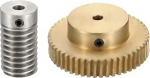 hankekaart Schneckengetriebe-Set, 50T, 0,8 Modul, 1:50, Reduktionsrate, Rechtsdrehung, Antriebsgetriebe, Radreduzierung, Getriebeteil (Messinggetriebe, 4 mm Bohrung, 1045 Stahlstange, 5 mm Bohrung)