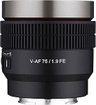 Rokinon 75mm T1.9 t&auml;iskaader Cine autofookusobjektiiv Sony E jaoks (CAF75-NEX)