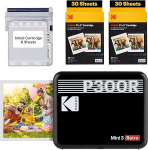KODAK Mini 3 Retro 4Pass Portable Photo Printer (7.6 x 7.6 cm) &ndash; Pack of 68 Sheets, Black