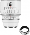 7artisans 105mm T2.1 Infinte Series Professional Manual Full Frame Cine Lens Compatible with EF Bayonet for Photography and Film Production - White