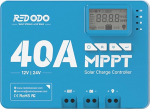 Redodo 40A MPPT 12V/24V auto DC sisendiga p&auml;ikeselaadimise kontroller koos sisseehitatud Bluetooth-mooduliga, parameetrite reguleeritav LCD-ekraan LED-ekraaniga
