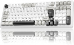 AULA F99 traadita m&auml;nguklaviatuur mehaaniline, QWERTZ DE paigutus, BT5.0/2.4G/USB-C, tihendistruktuur, Hot Swap, tarkvara, RGB, PBT klahvikatted, 8000 mAh, kreemjas heli, 95% mehaaniline klaviatuur (valge hall)