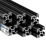 KLAK 30 Alumiiniumprofiil 6 tk 30 x 30 mm 2 m S&uuml;steem, montaaž, ehitusprofiil 8 must